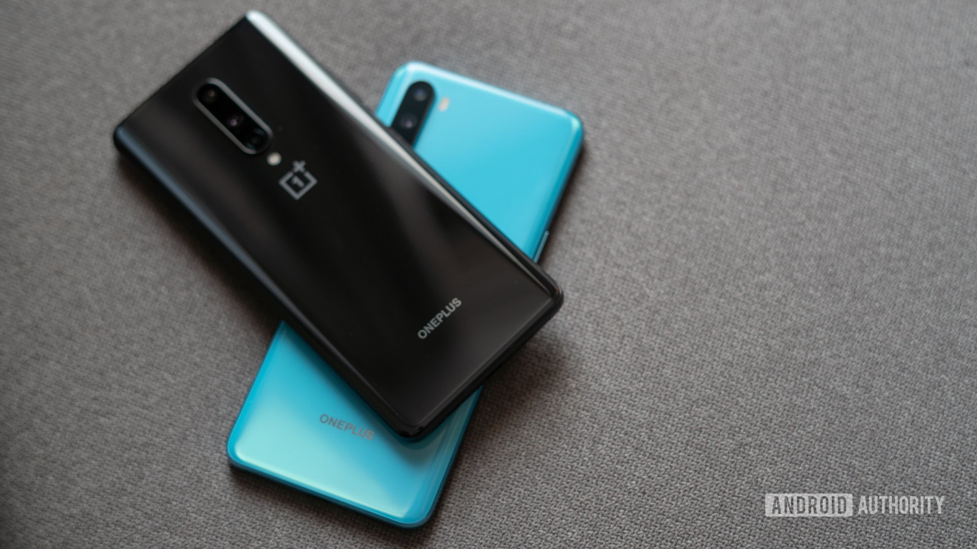 OnePlus Nord vs OnePlus 8 phones placed on each other