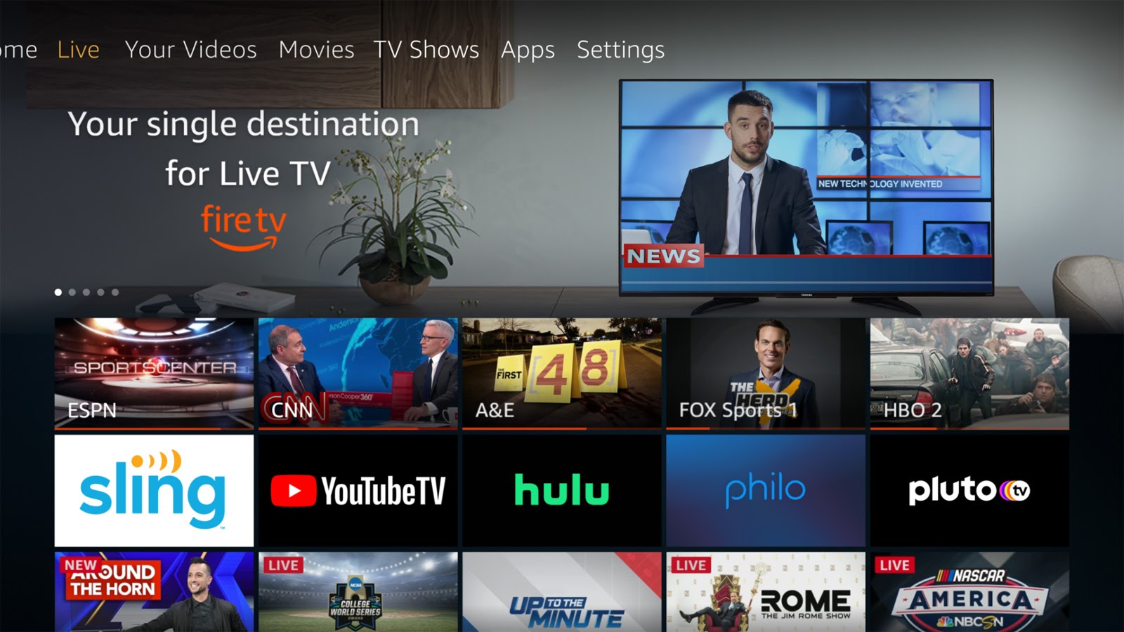 amazon fire tv sling youtube hulu