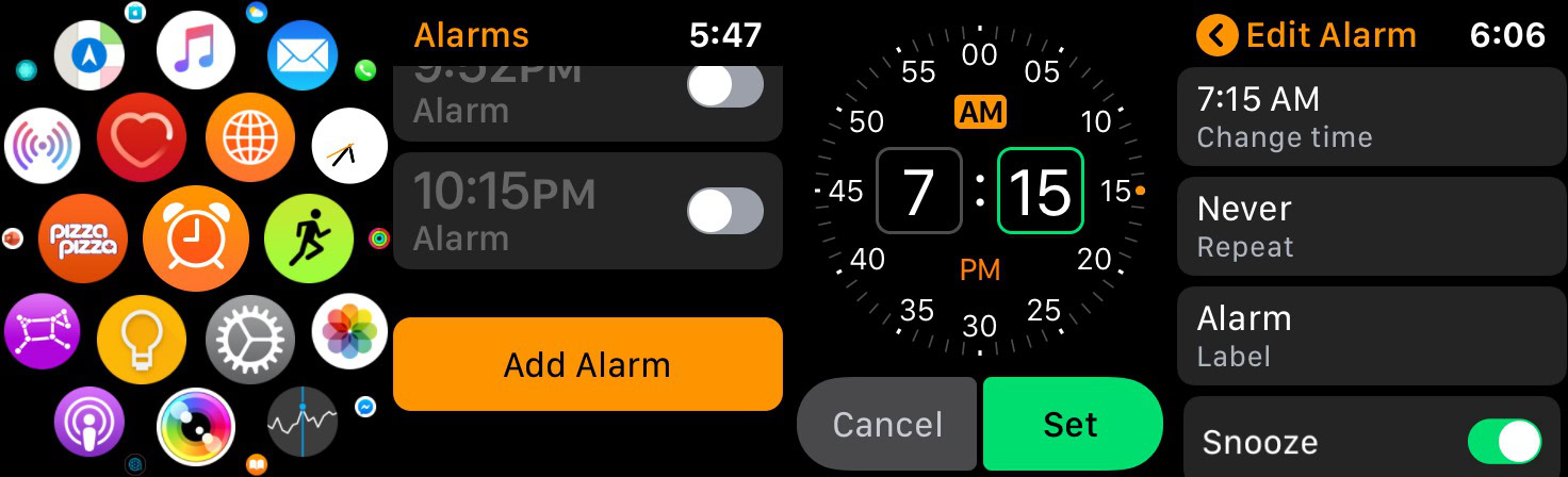 apple watch alarm