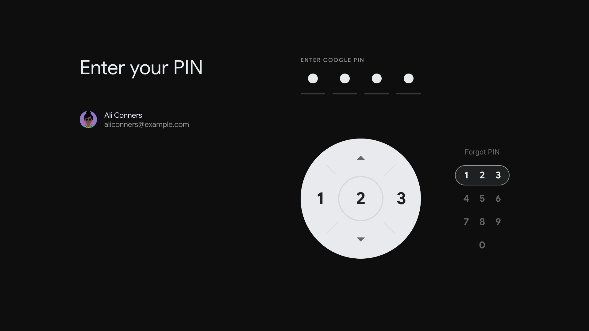 Android TV PIN Entry
