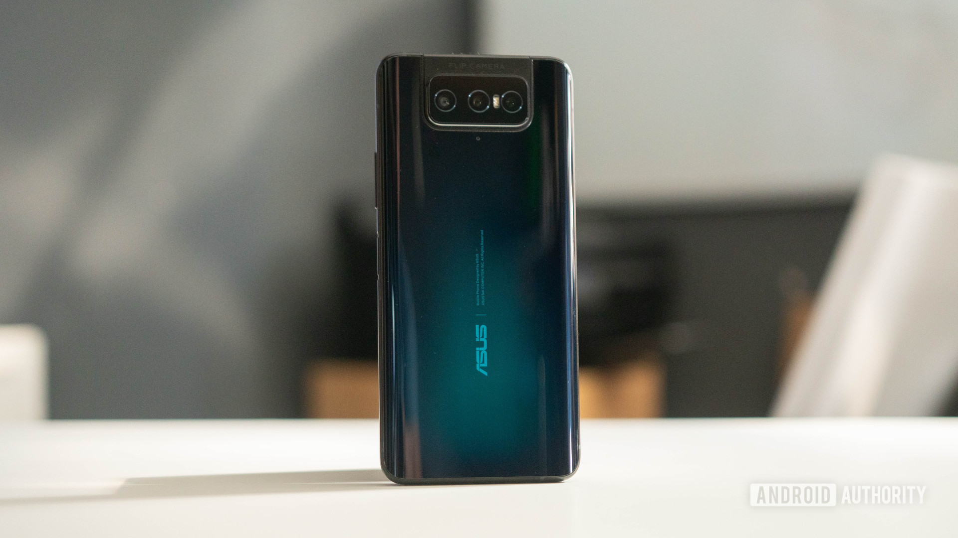ASUS Zenfone 7 Pro Rear view on a table