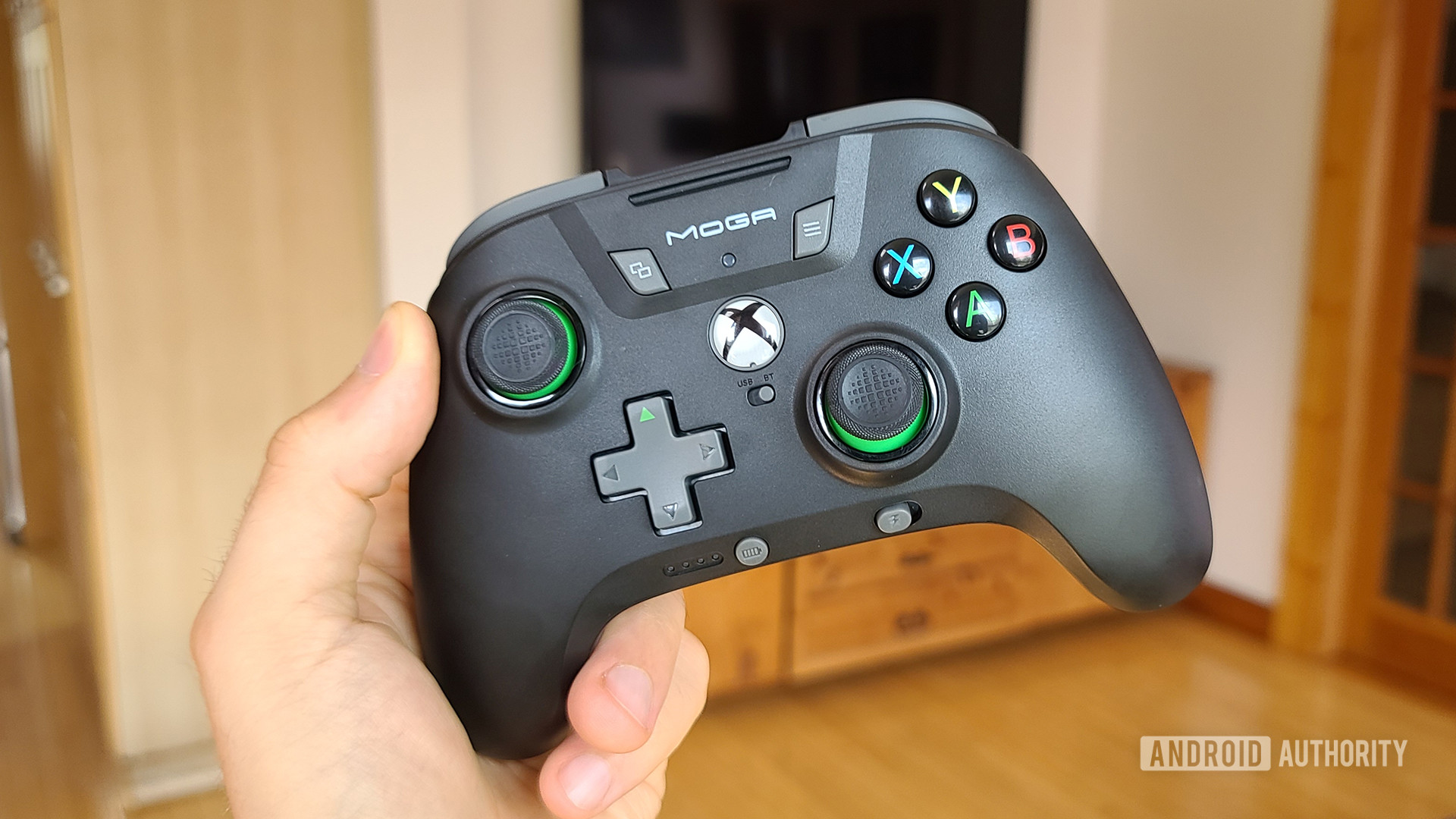 MOGA XP5 X Plus Review Front of Controller In Hand