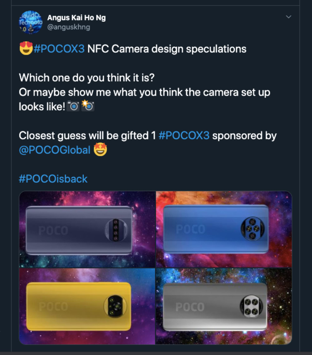 POCO X3 teaser tweet