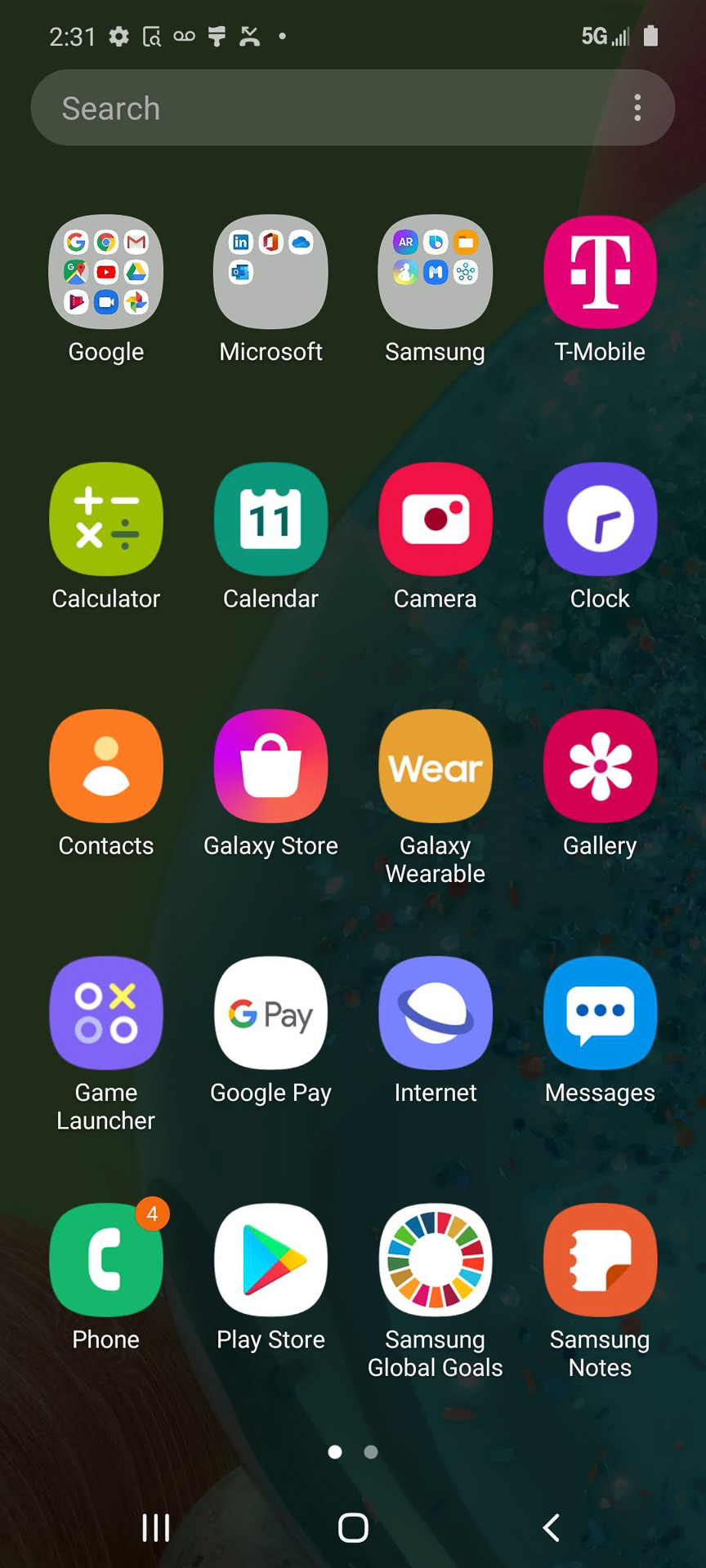 Samsung Galaxy A71 5G app drawer