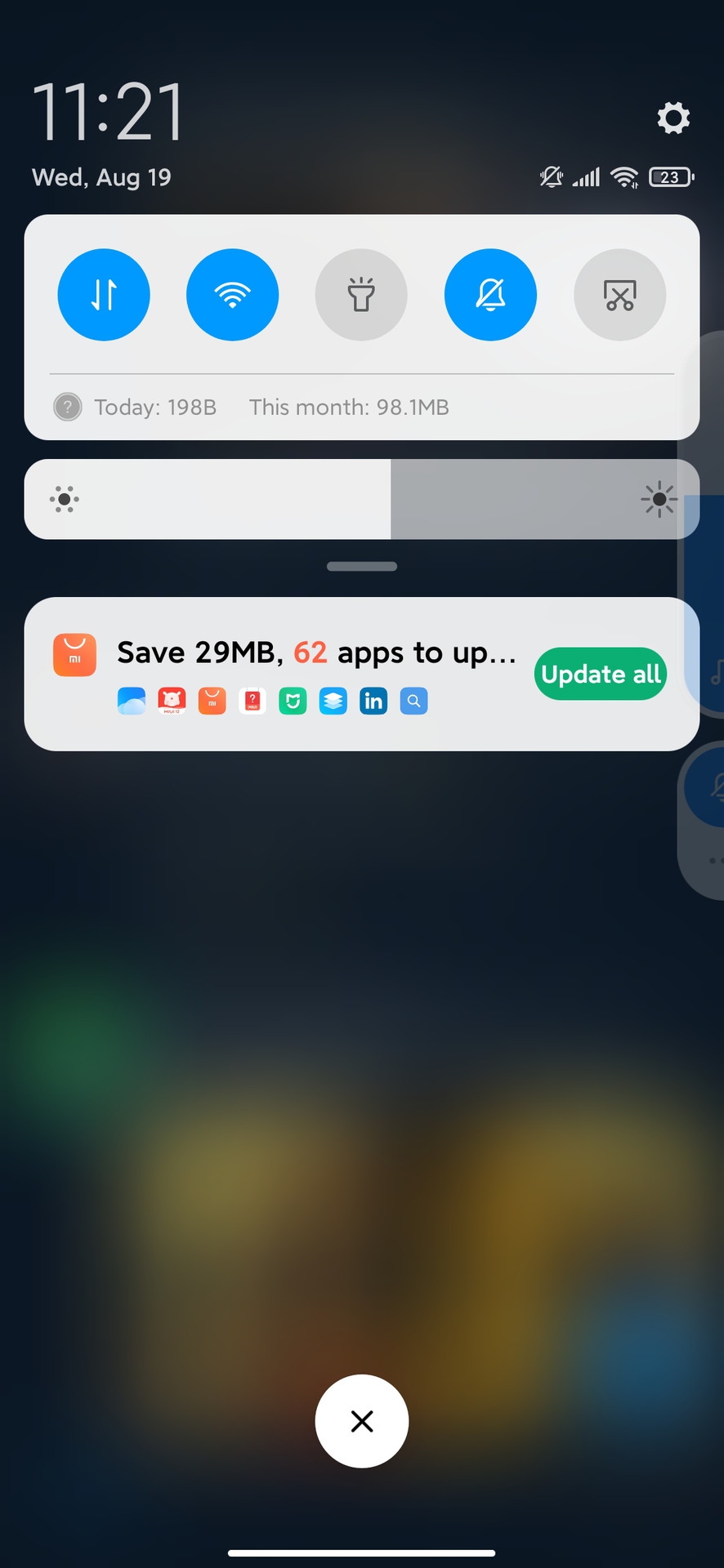 Xiaomi Mi 10 Ultra notification pull down
