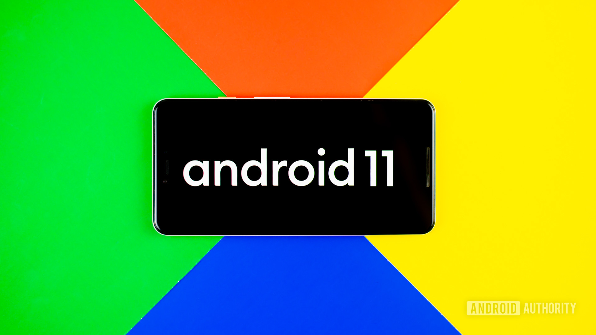 Android 11 stock photo with Google colors 2