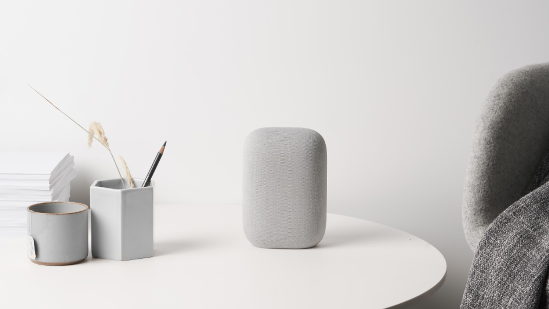 Google Nest Audio Chalk Promo Image