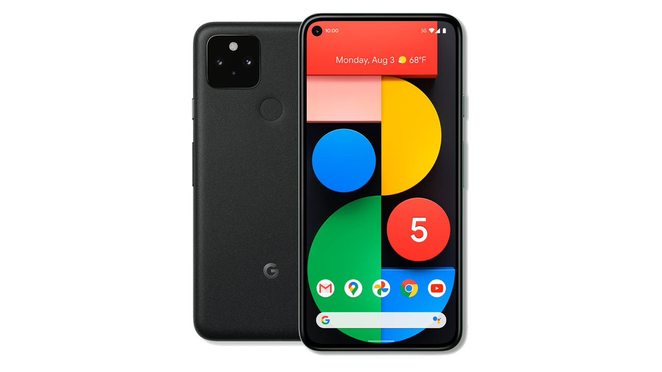 Google Pixel 5 front and back