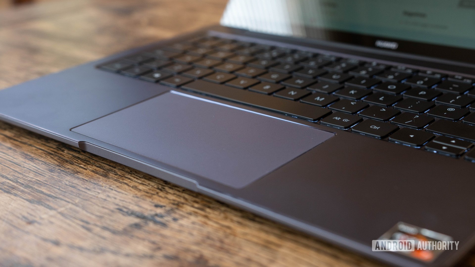 HUAWEI Matebook 14 2020 AMD close up of the trackpad