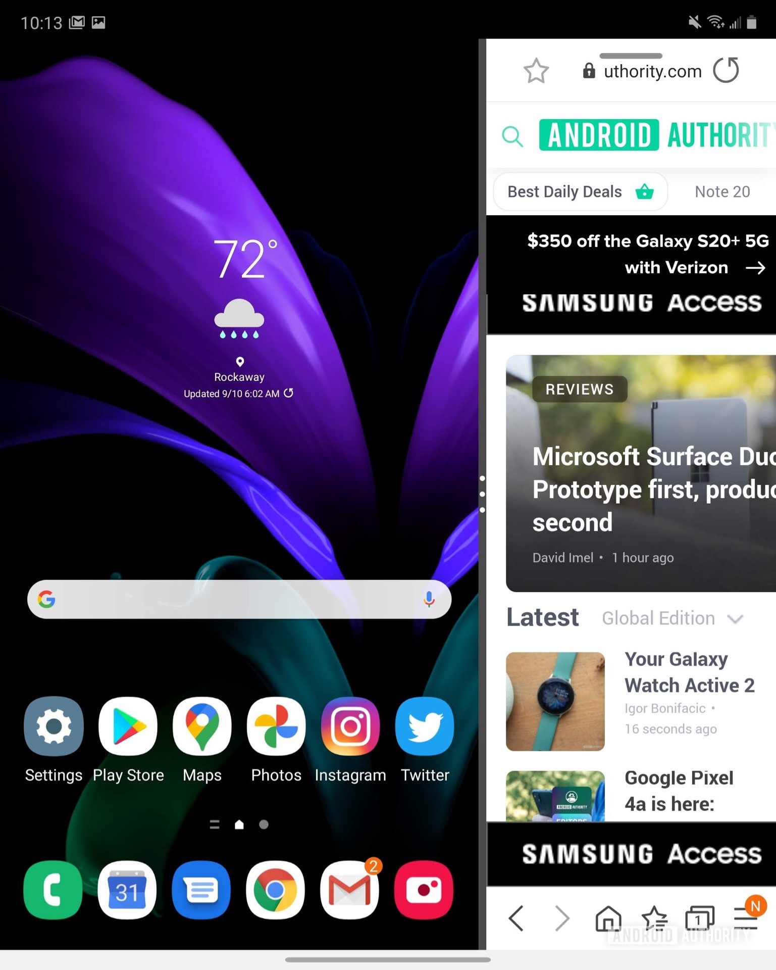 Samsung Galaxy Z Fold 2 Main Display more multitasking