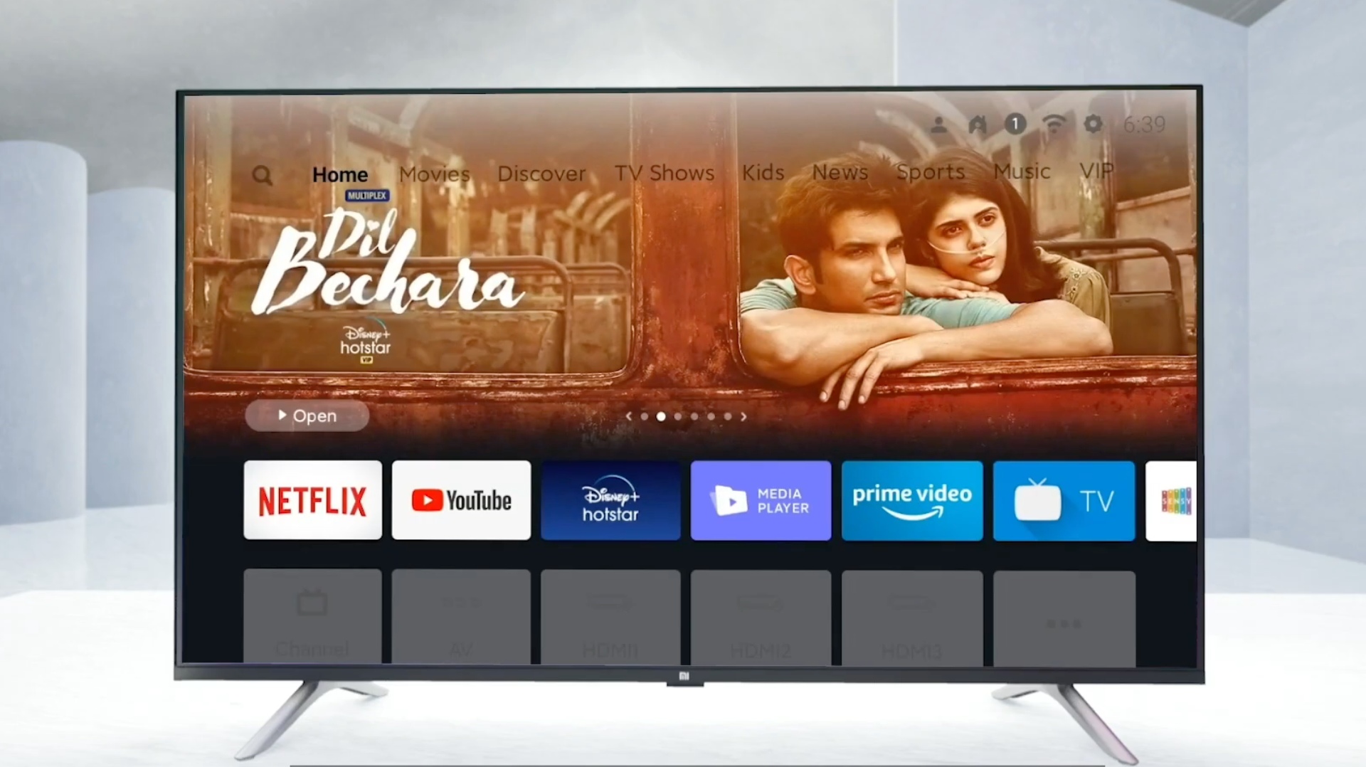 An image showing the display of the Xiaomi Mi TV 4A Horizon Edition