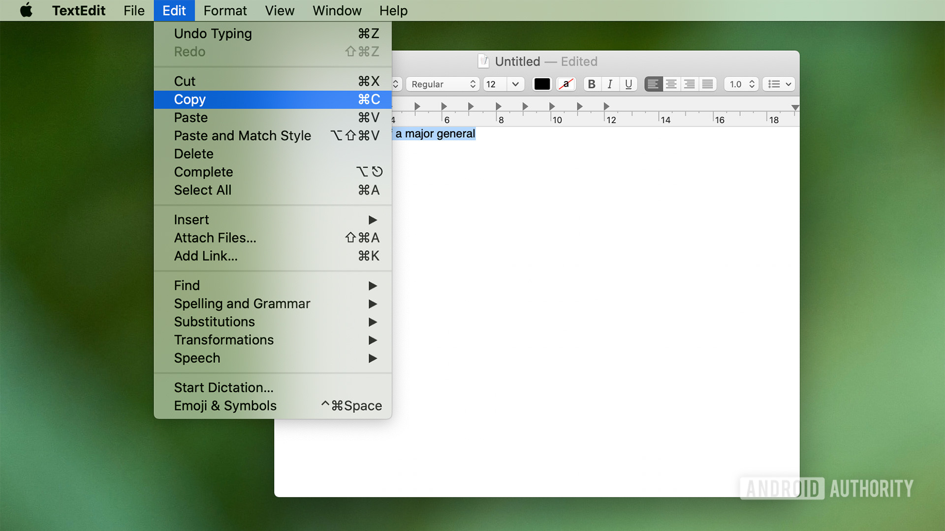 how to copy and paste mac menu item