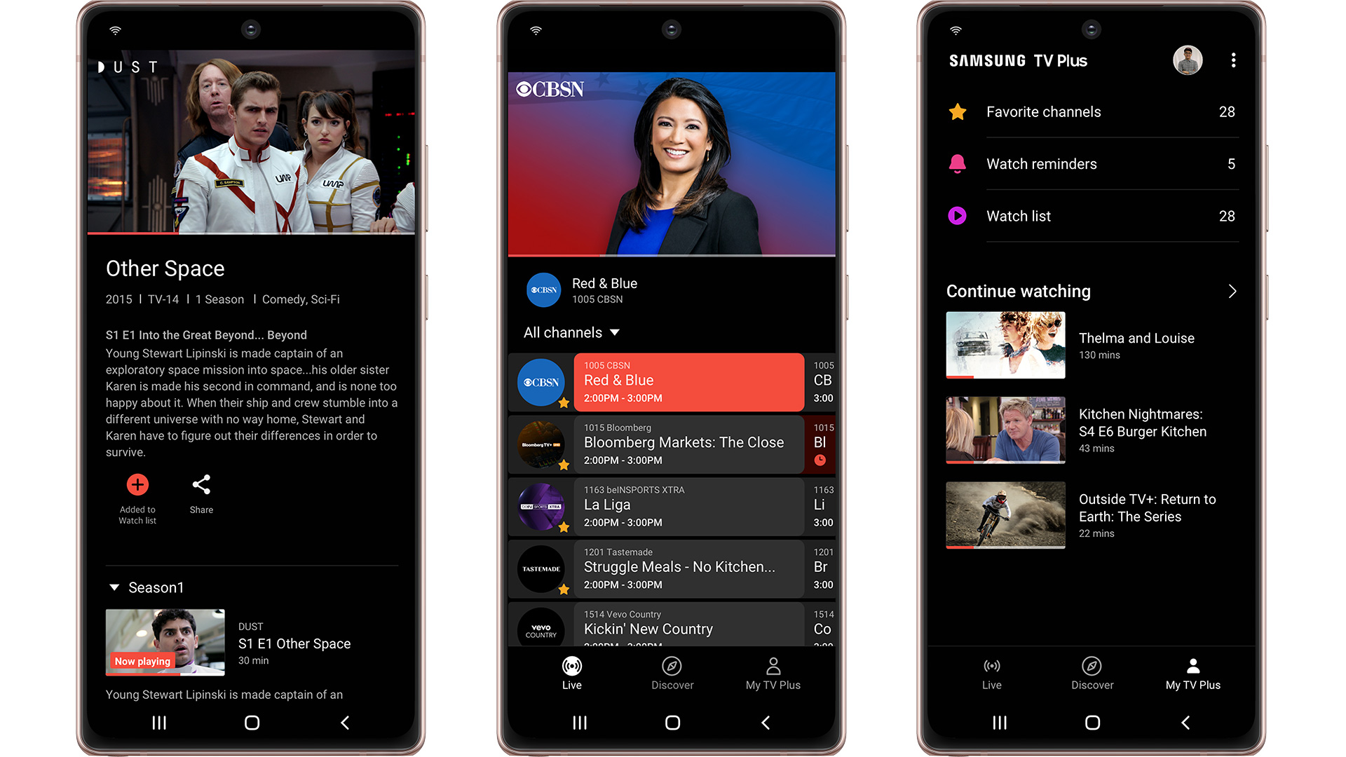 samsung tv plus app galaxy phone