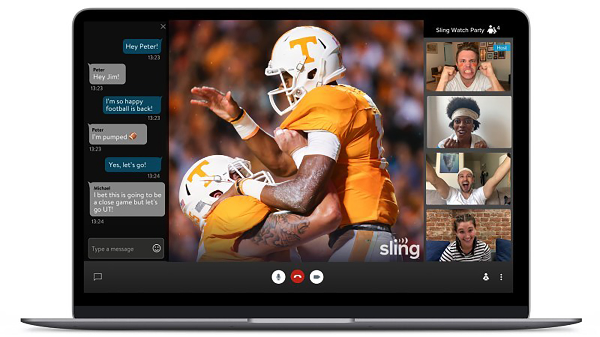sling tv watch party video chat