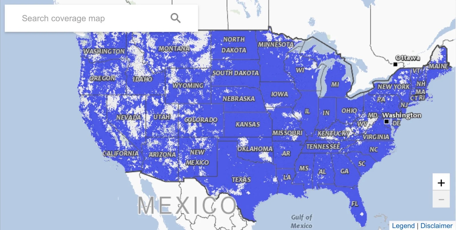 visible coverage map