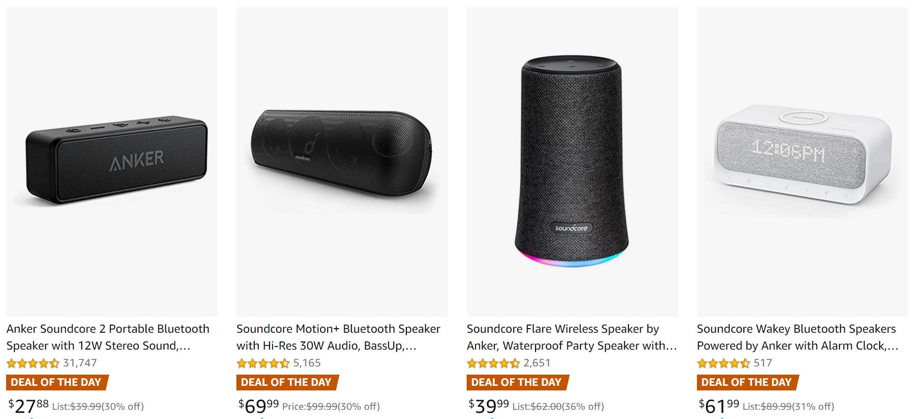 Anker Bluetooth speakers Amazon Deals