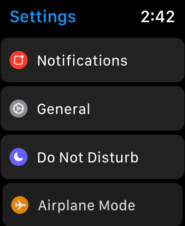 Apple Watch SE settings