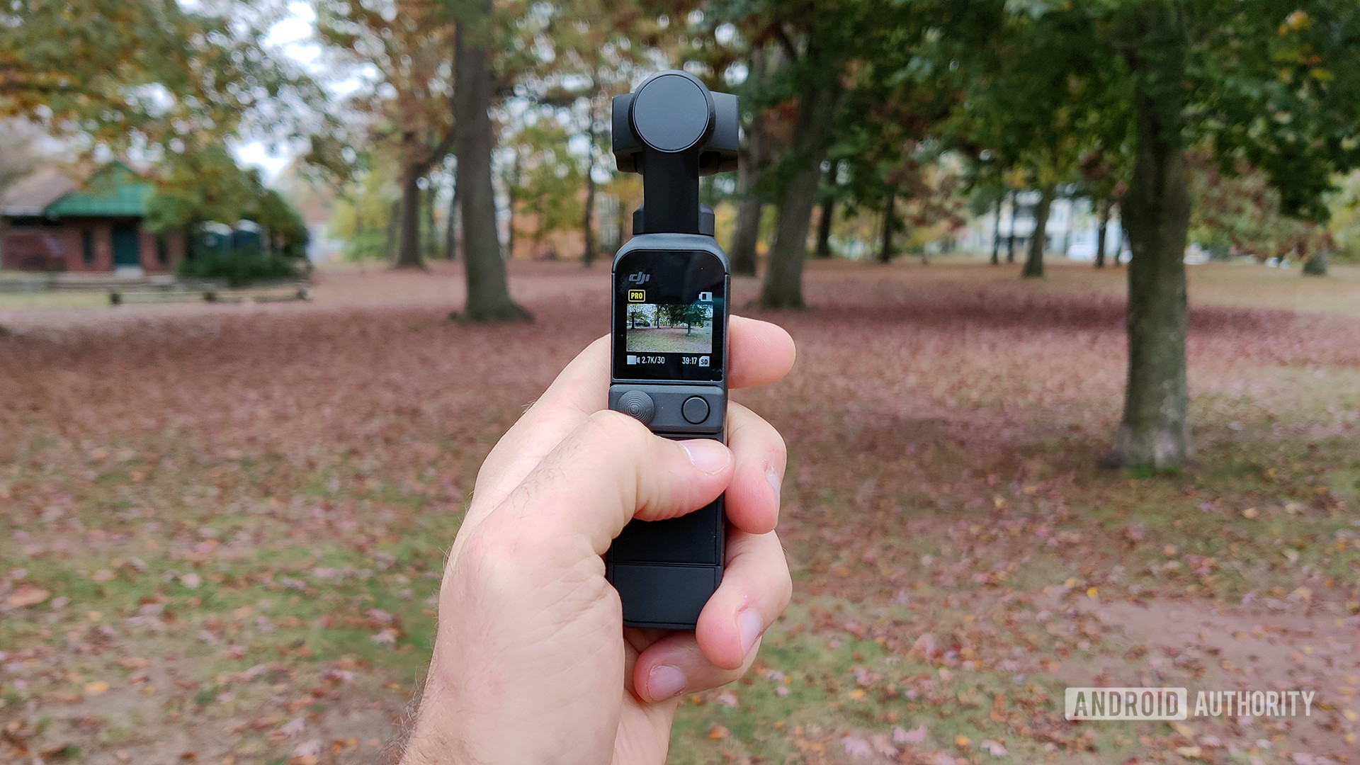 DJI Pocket 2 Review In filming mode in hand