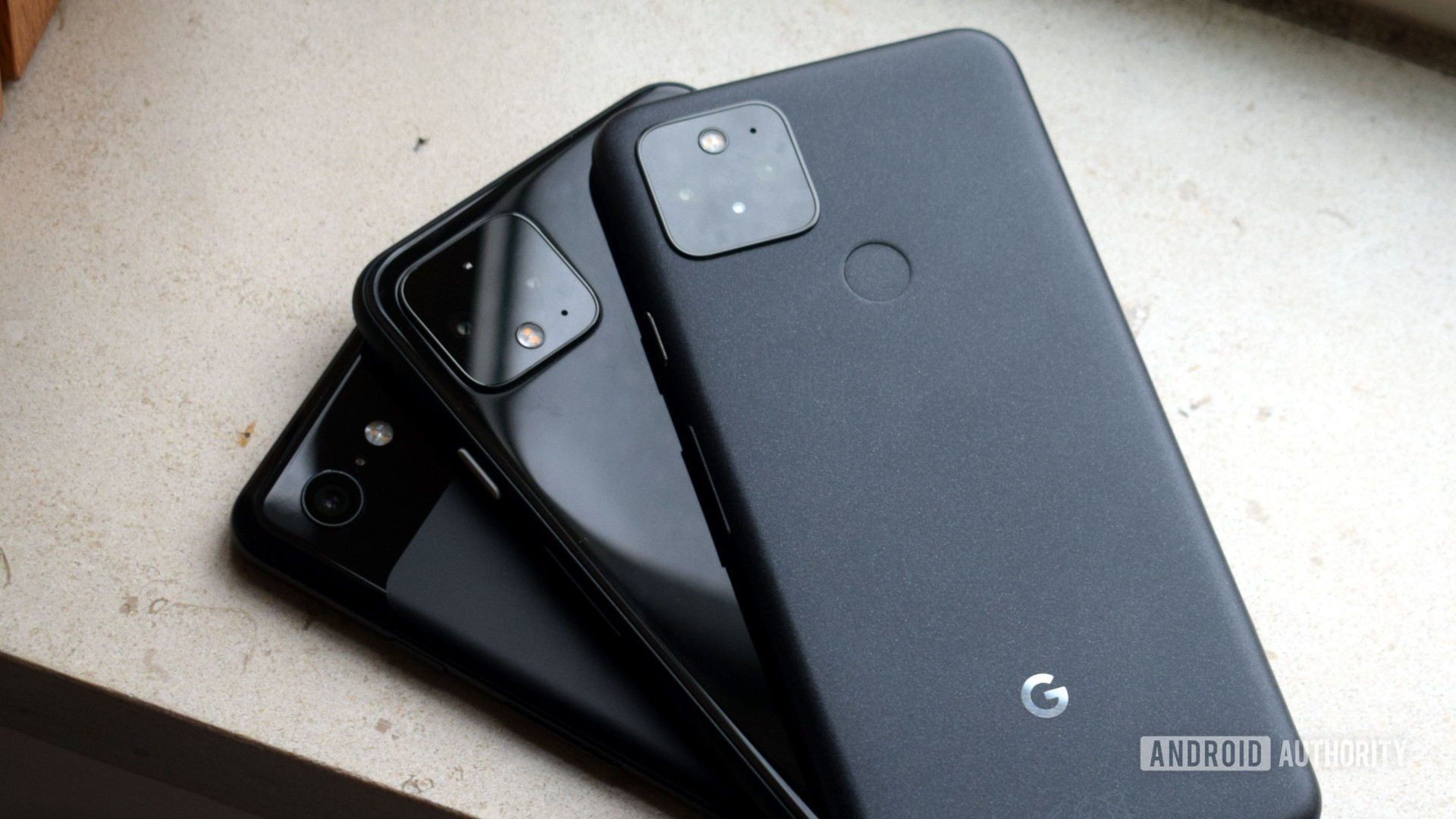 Google Pixel 5 Pixel 4 Pixel 3 back