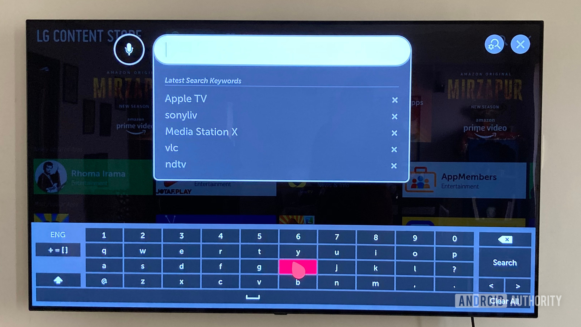 LG TV Web OS Navigation