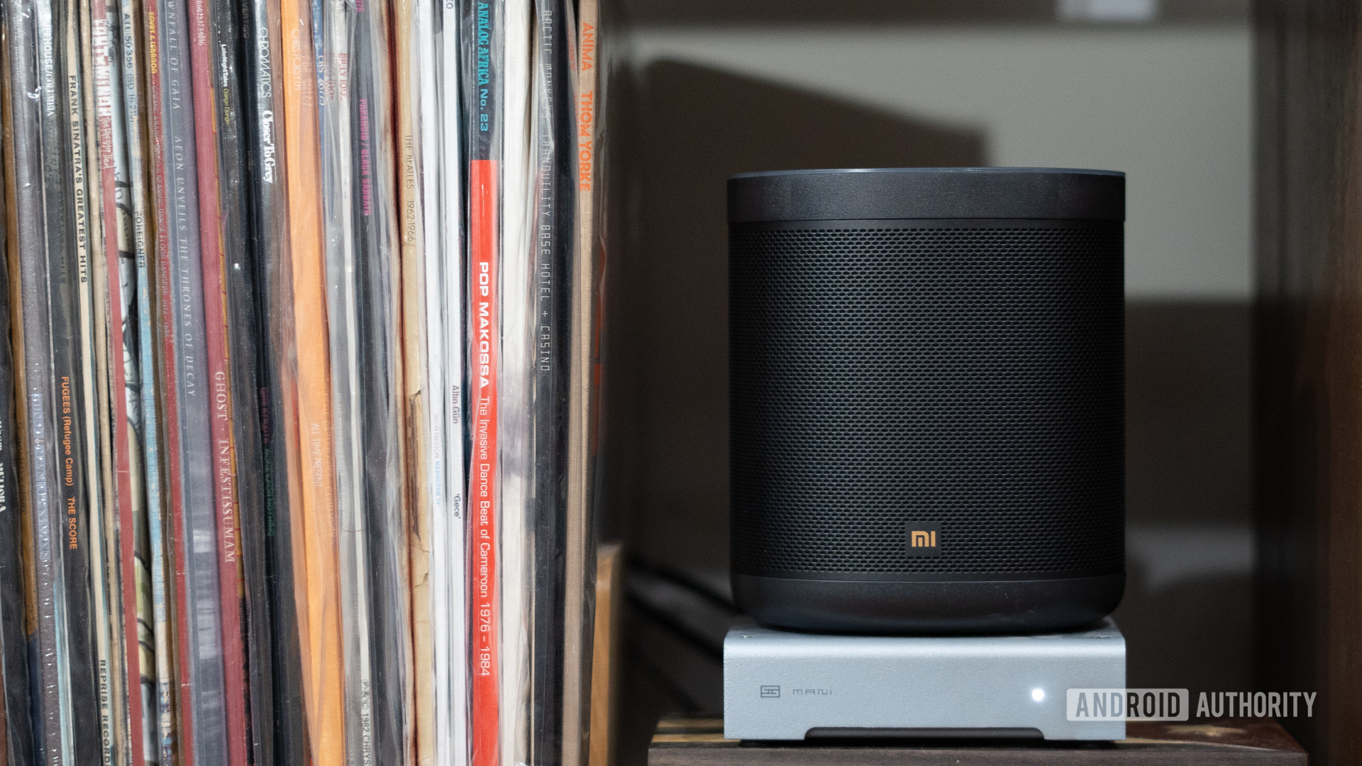 Mi Smart Speaker next to records