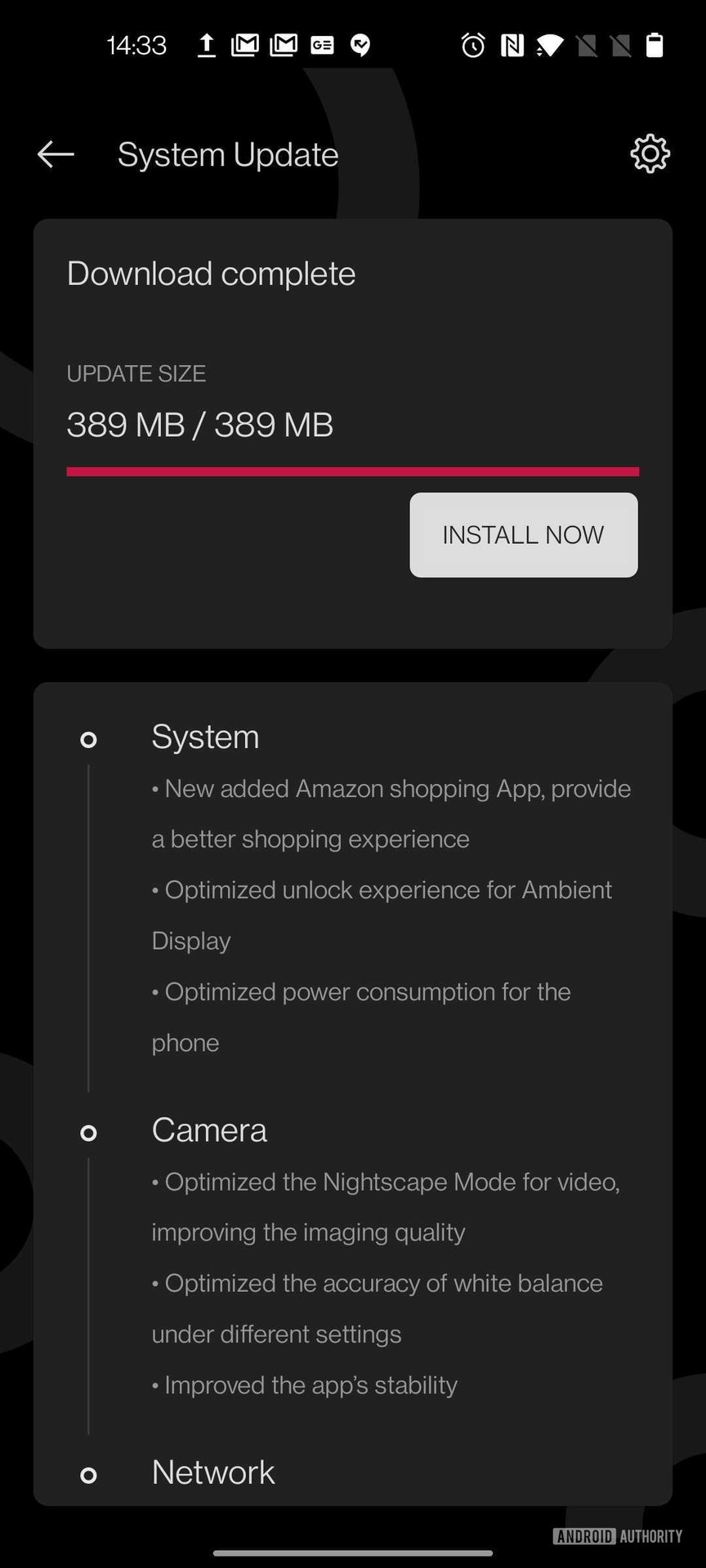 OnePlus 8T Amazon app Oxygen OS Update Changelog