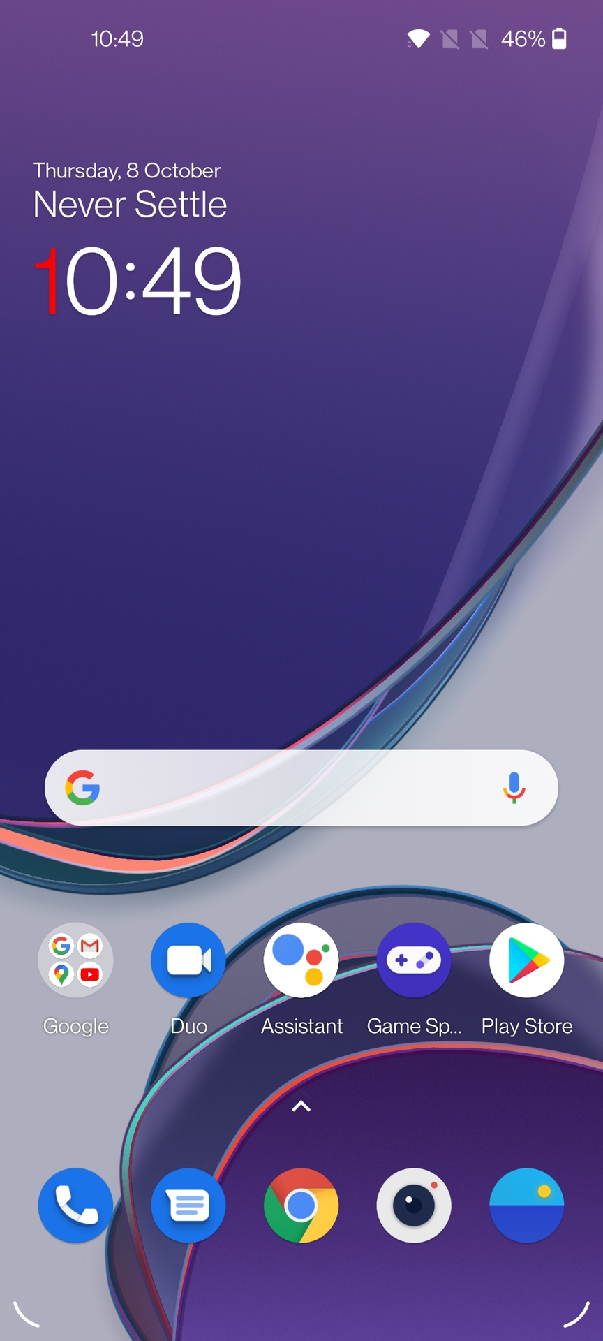 OnePlus 8T stock home screen