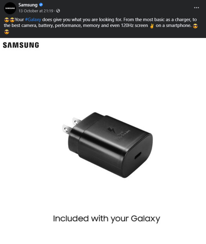 Samsung Caribbean charger facebook