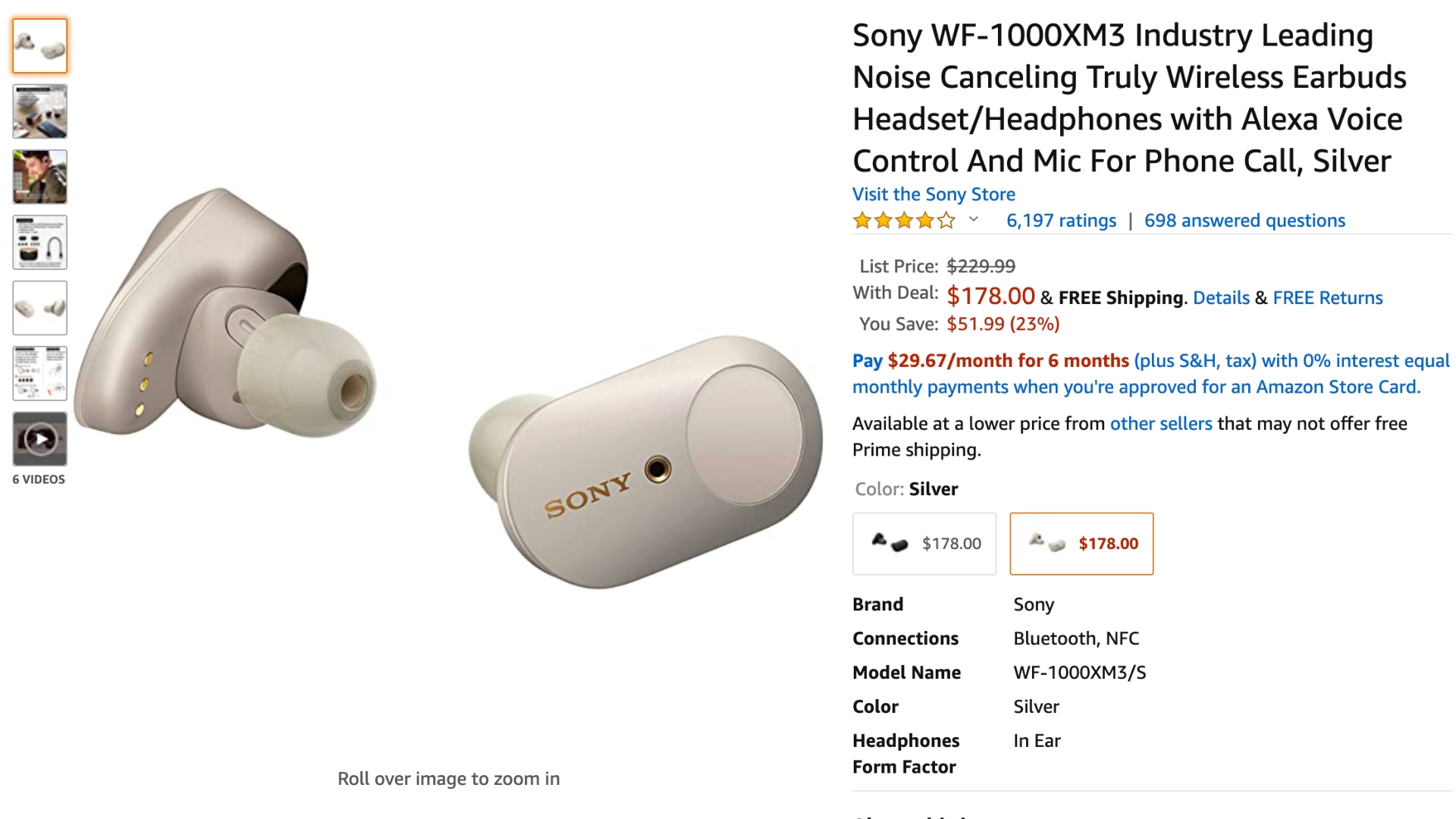 Sony WF 1000XM3 Deal On Amazon