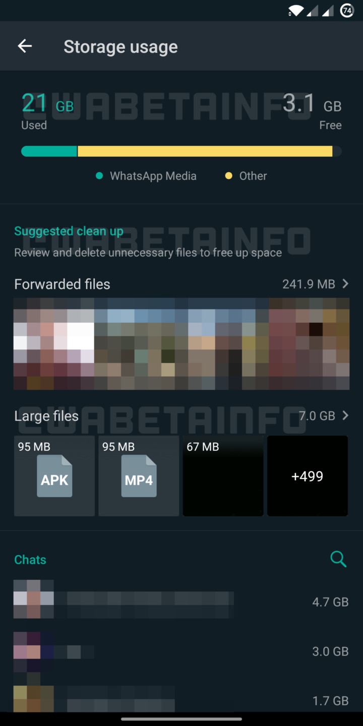 WhatsApp storage usage redesign WABetaInfo