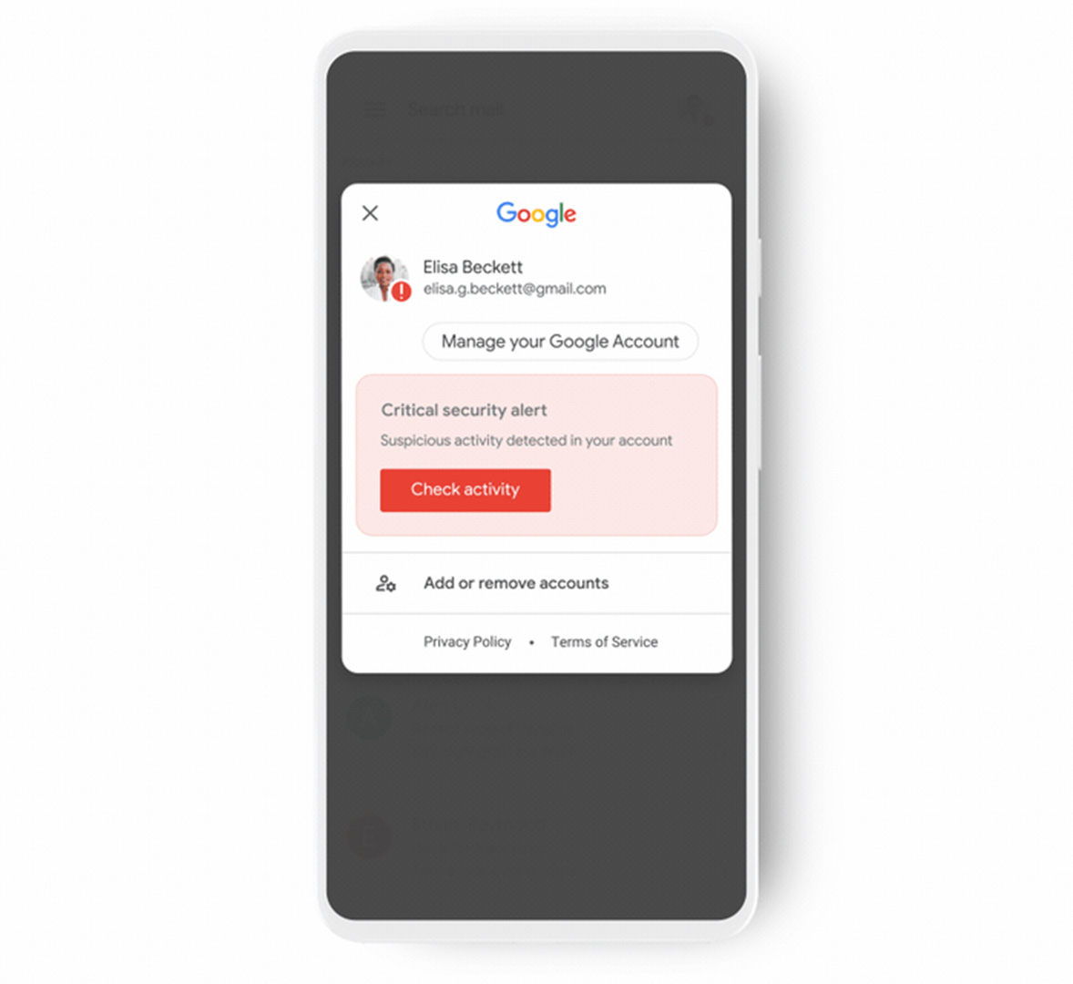 google account security alert