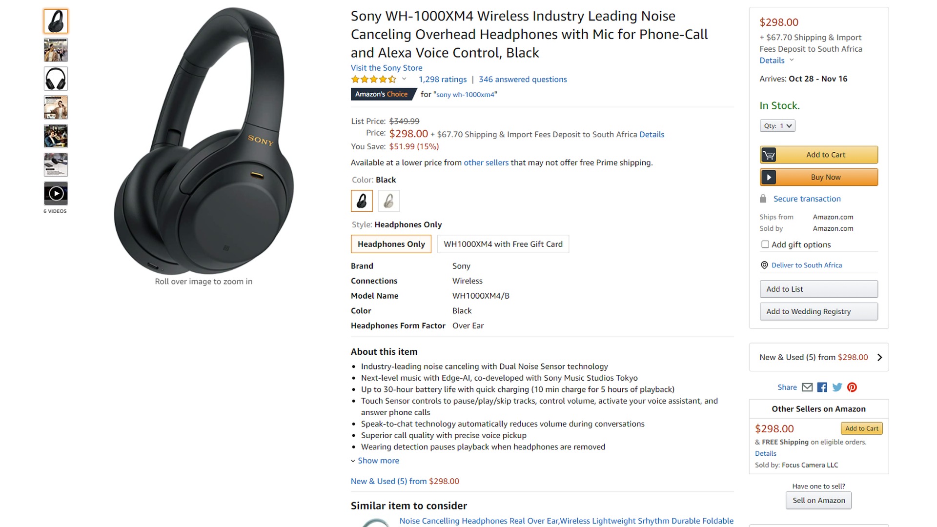 sony WH 1000XM4 amazon prime day deal