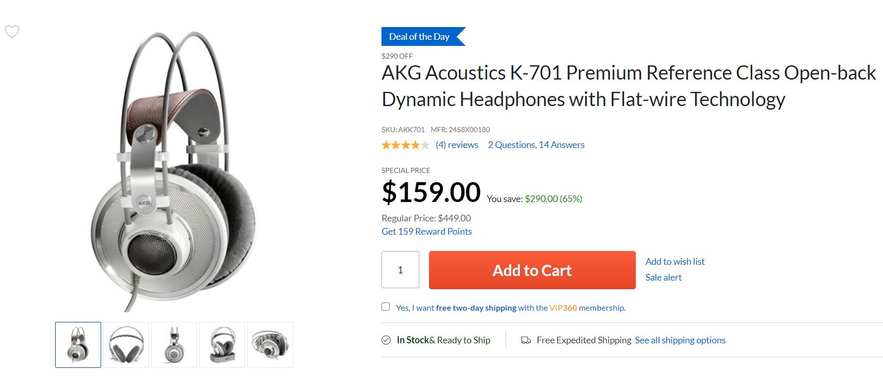 AKG K 701 headphones deal Adorama