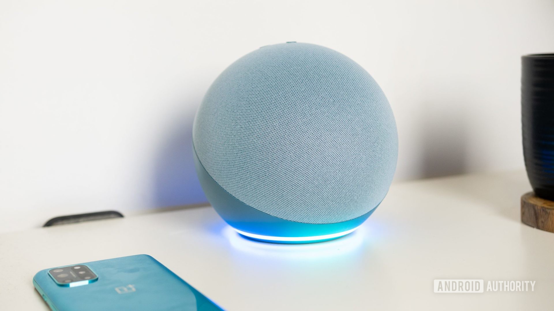 An image of the fourth-gen Amazon Echo on a desk