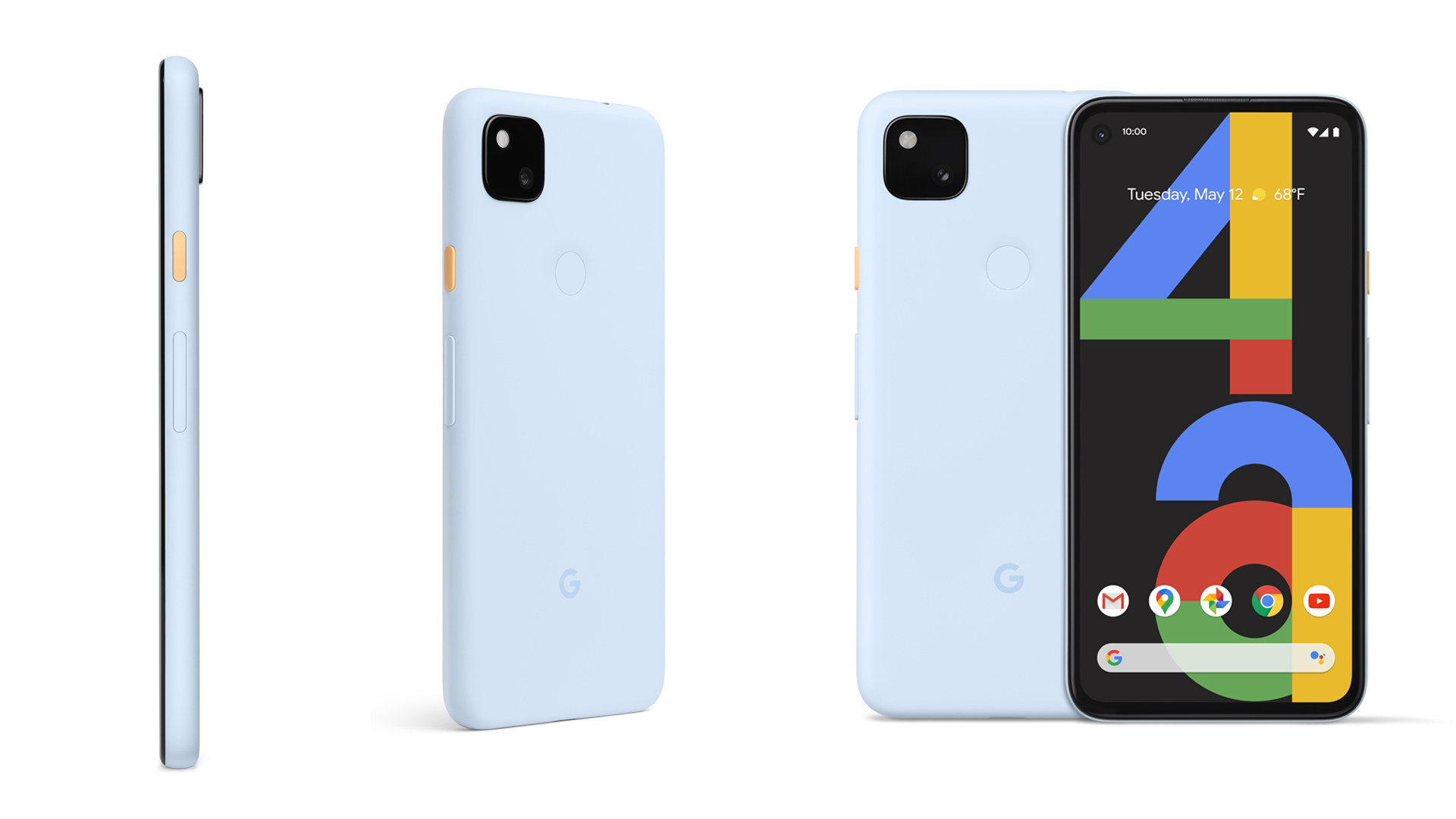 Google Pixel 4a Barely blue all angles press image