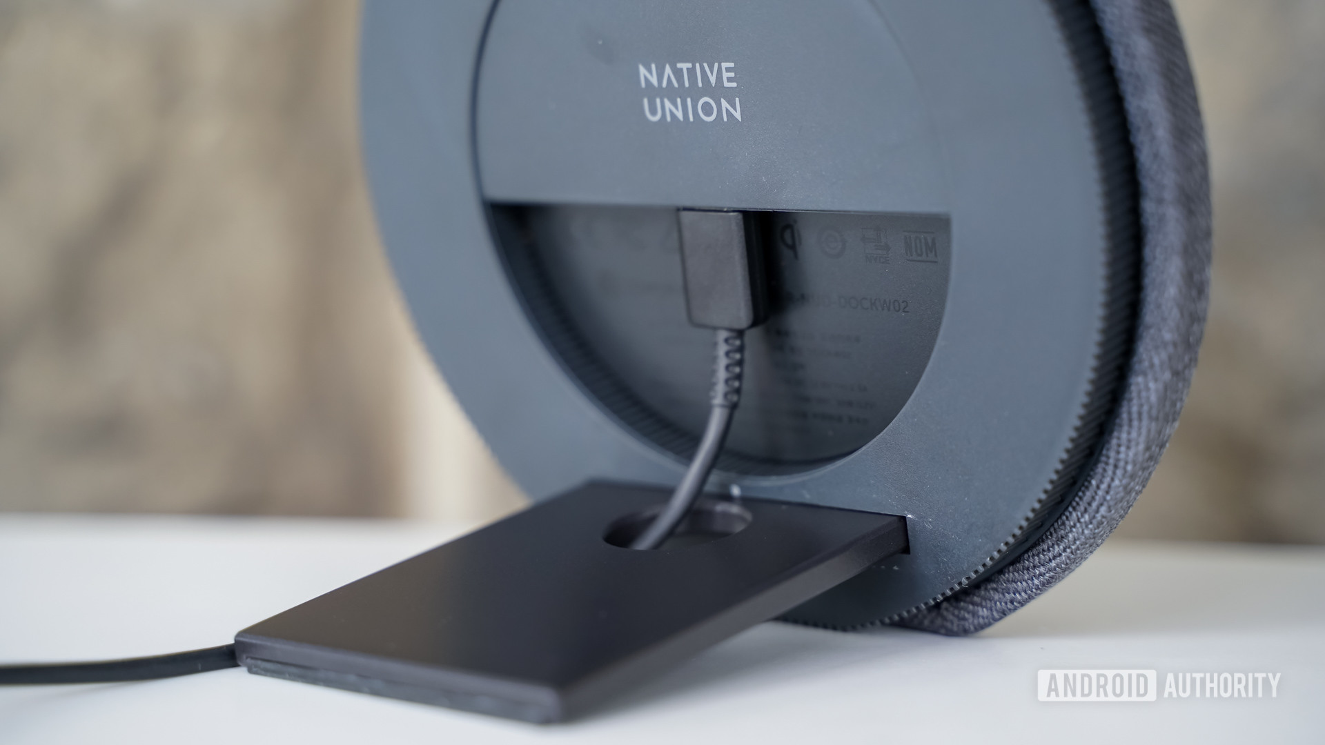 Native Union Dock Wireless Charger rear with cable