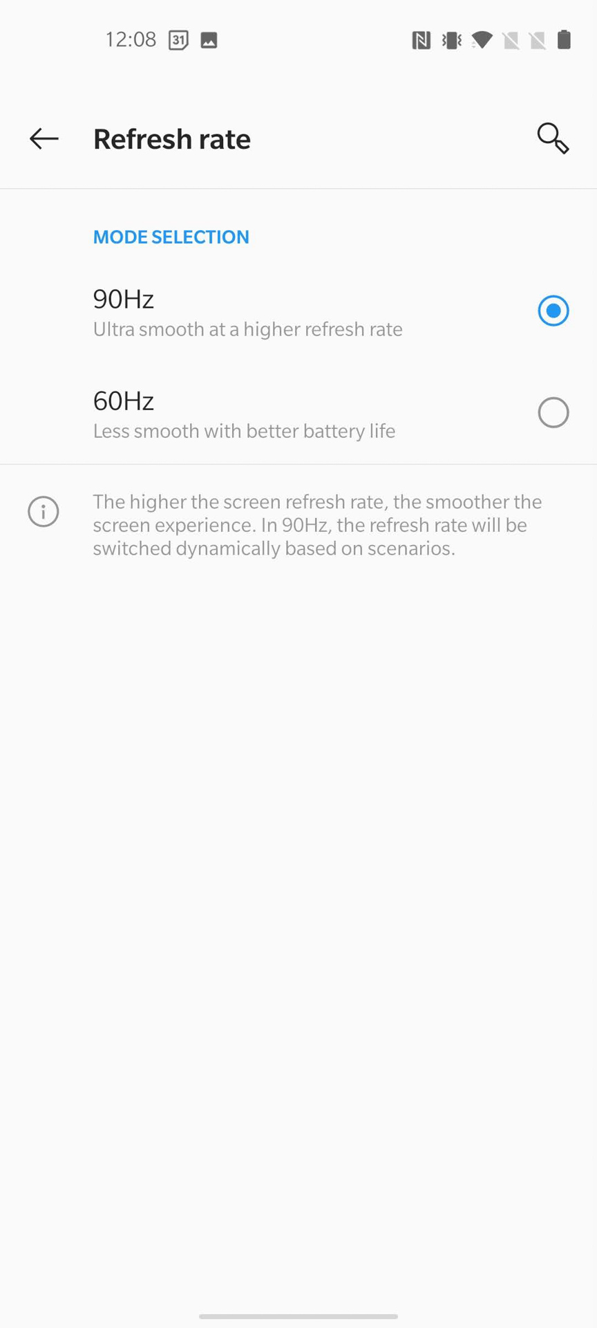 OnePlus Nord N10 5G refresh rate