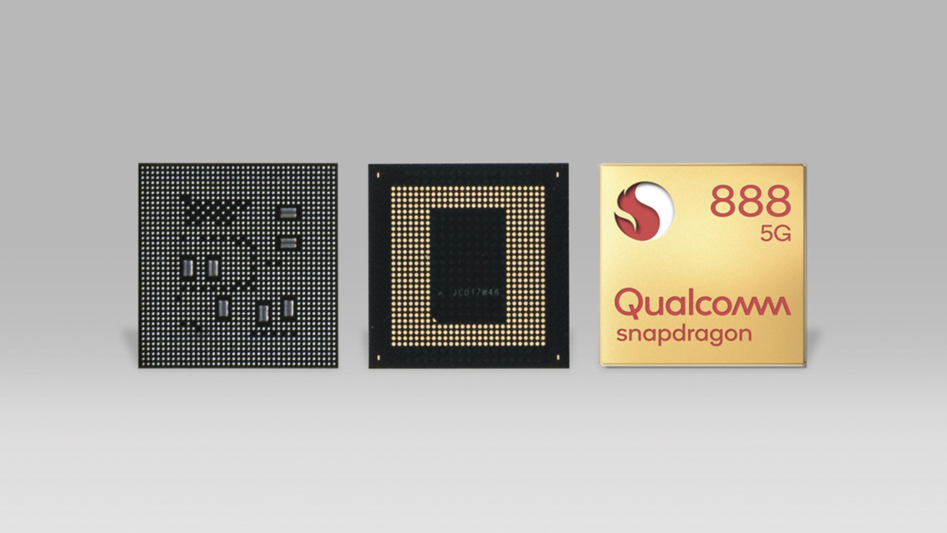 Qualcomm Snapdragon 888 chip front and back
