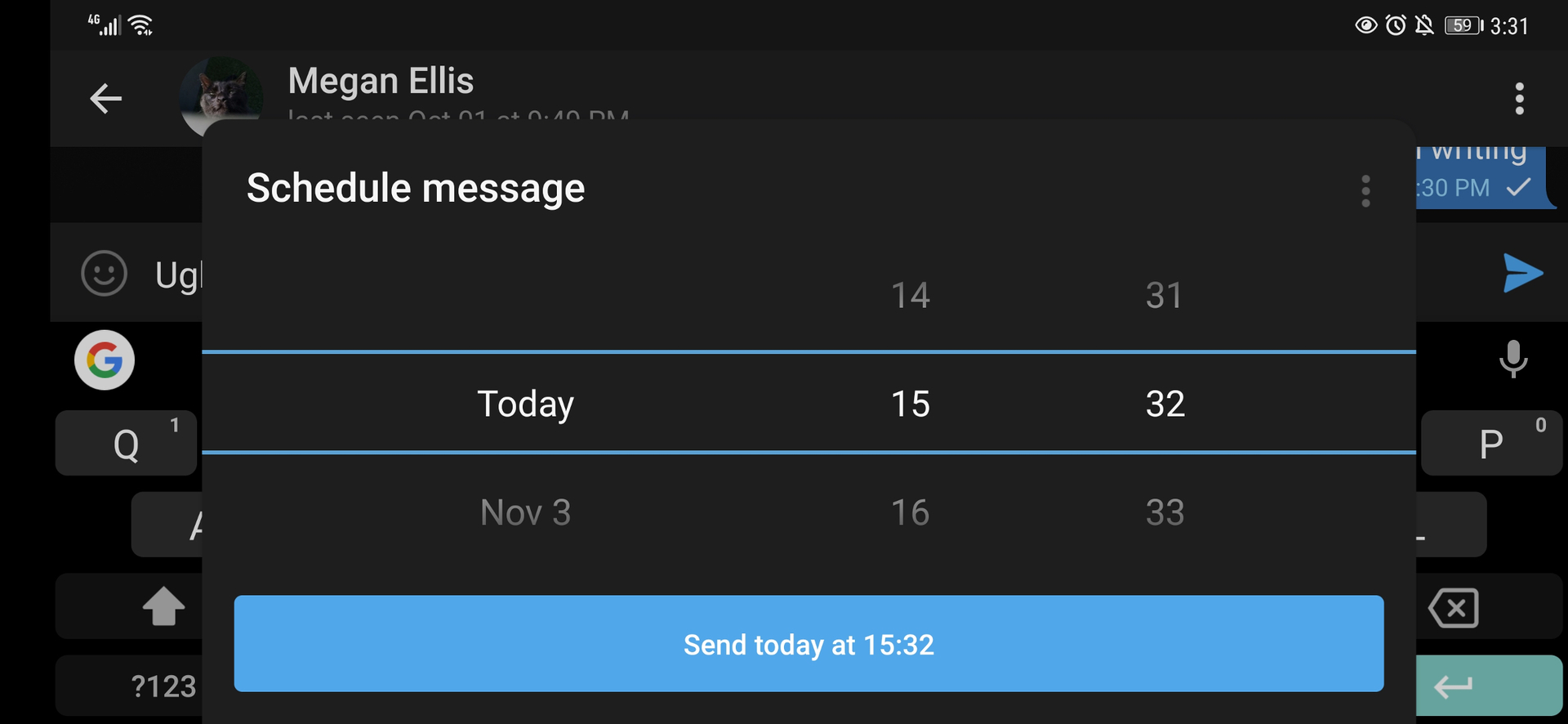 Telegram schedule message