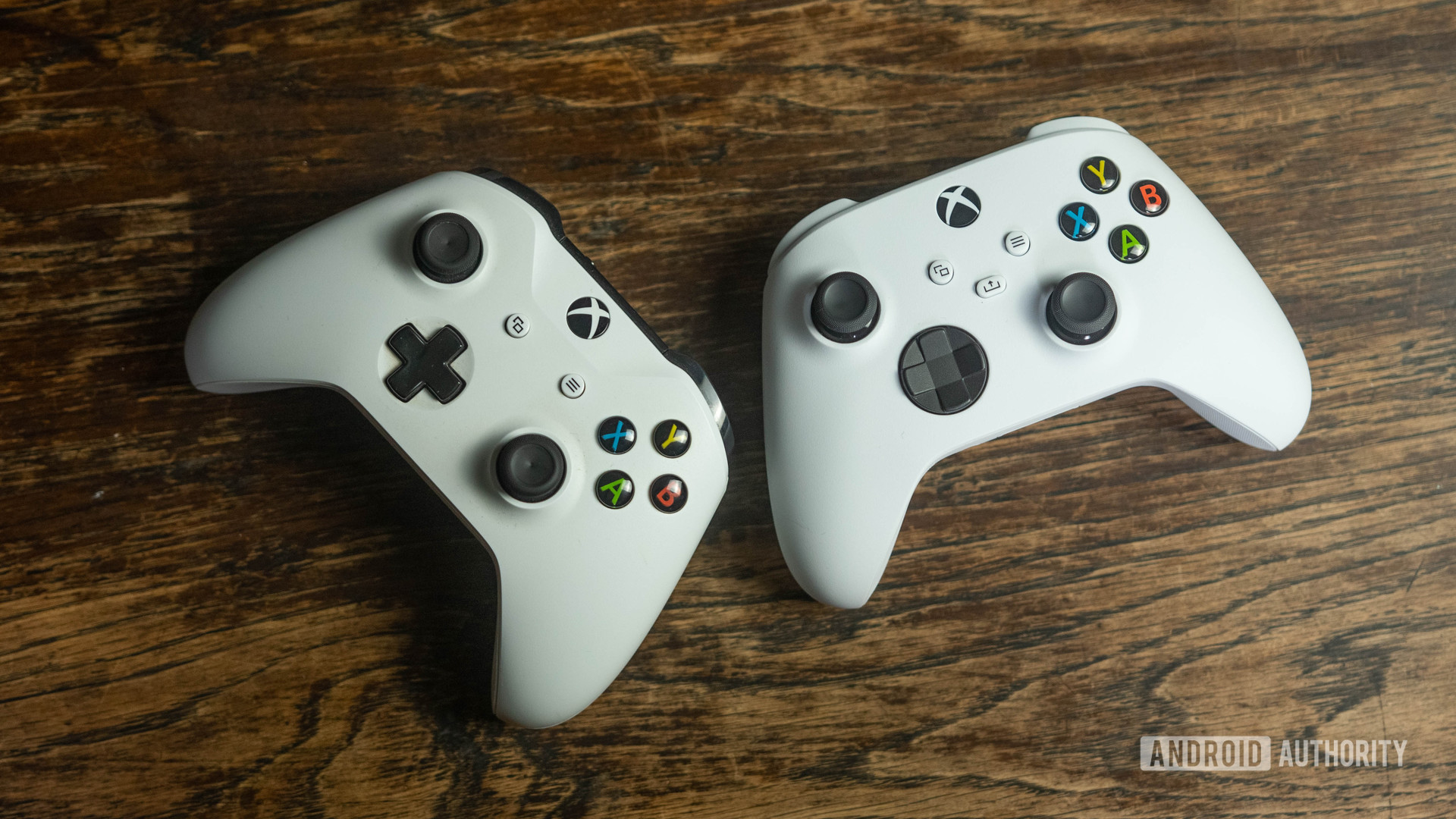 Xbox Series S and One S controller comparison angled