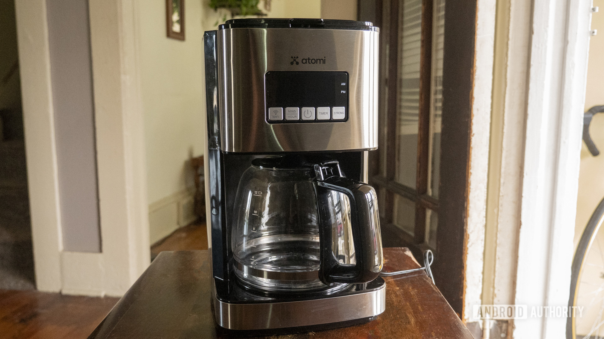 atomi smart coffee maker review on table