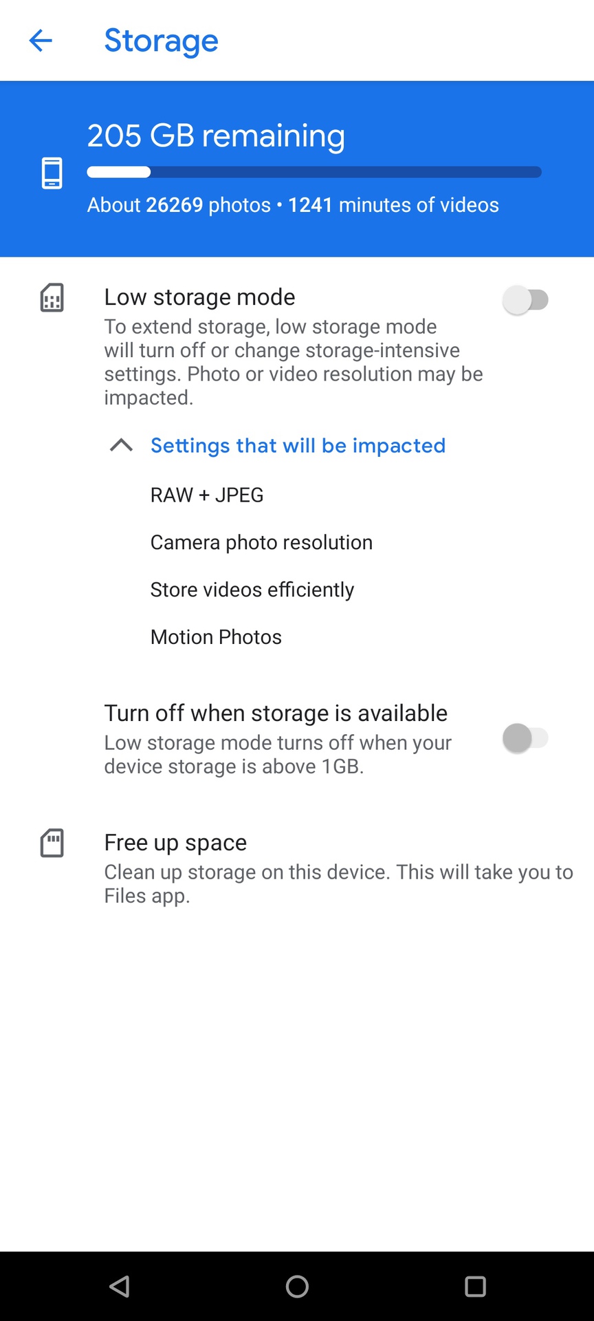 google camera 81 storage saver