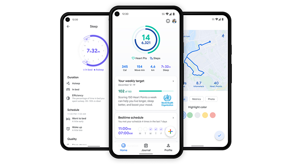 Data types, Google Fit