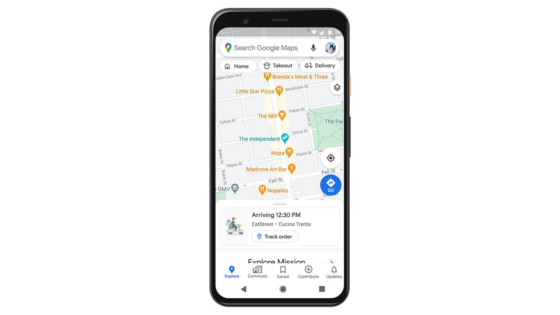 google maps food delivery tracking