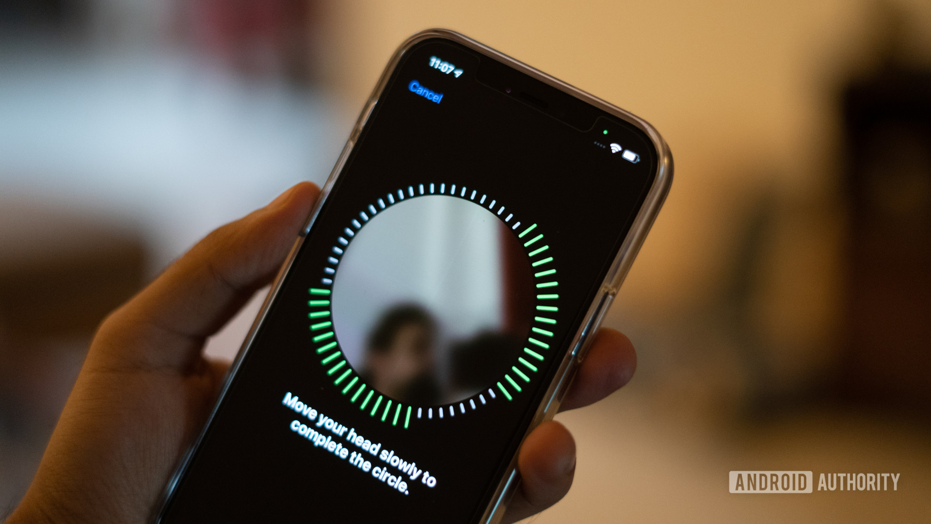 iPhone 12 Face ID setup for facial recognition