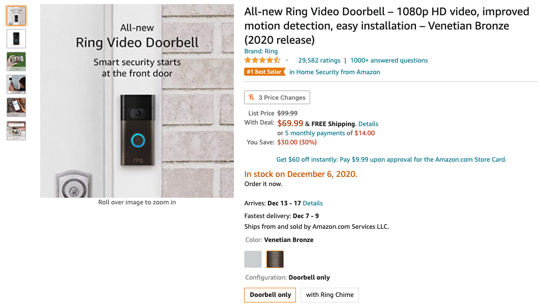 ring video doorbell amazon black friday 2020 deal
