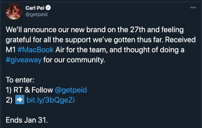 Carl Pei New Brand Launch Tweet