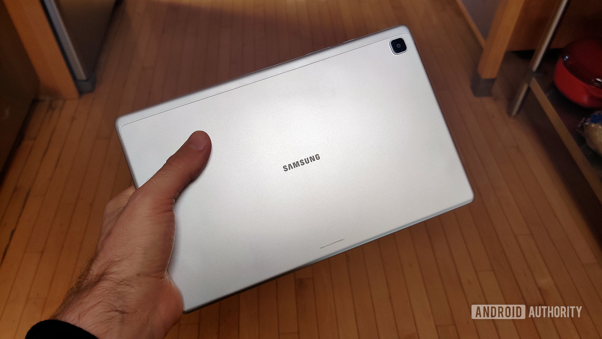 Samsung Galaxy Tab A7 2020 Tablet Back in Hand