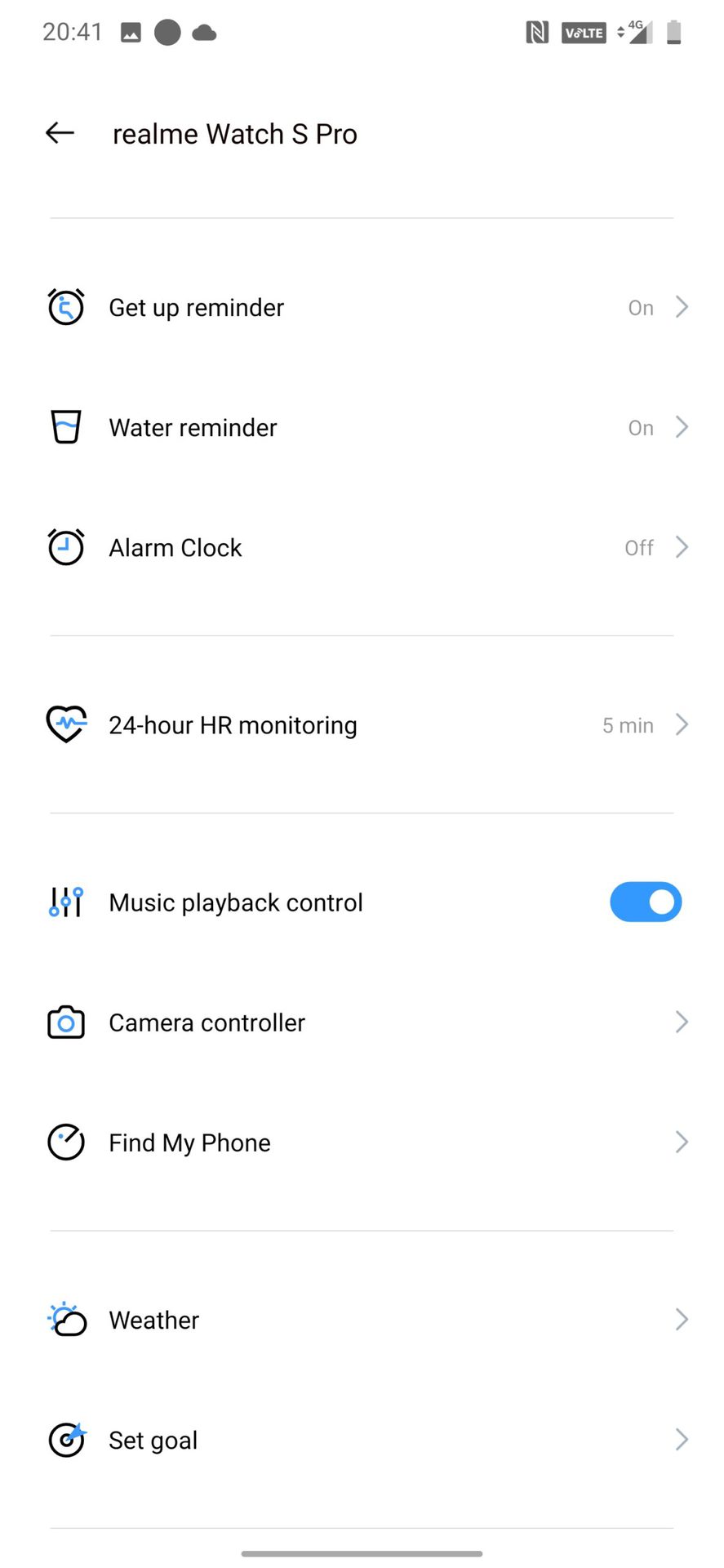 realme Watch S Pro reminders