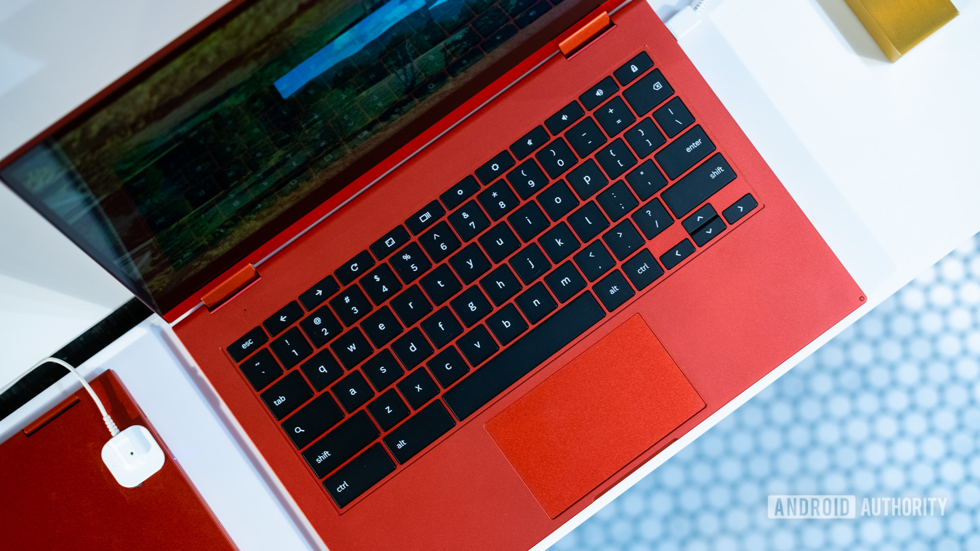 Samsung Galaxy Chromebook 2 keyboard top down